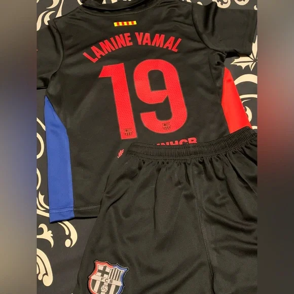 KIDS LAMINE YAMAL SOCCER JERSEY SET 2 PIECES BARCELONA YOUTH TODDLER KIT NWT - Picture 3 of 5